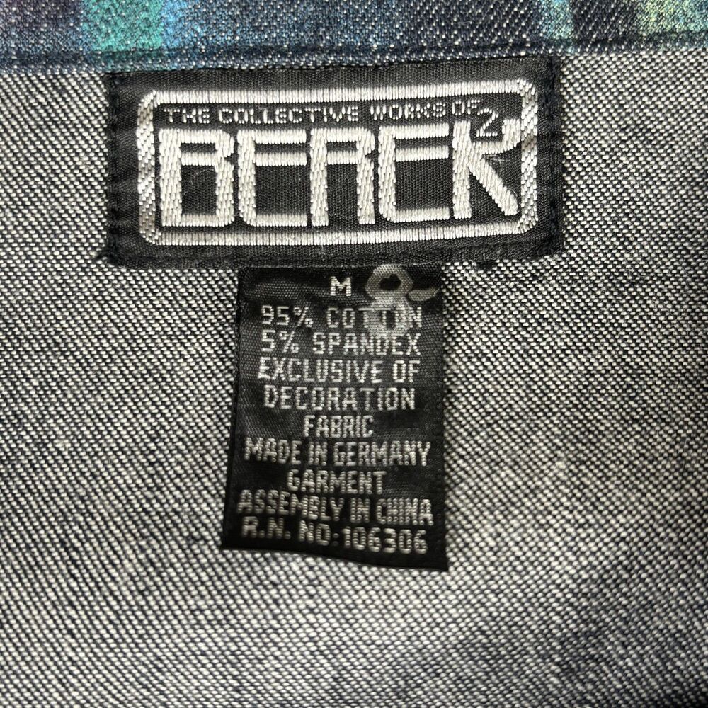 Berck Jacket Womens Medium Purple Green Studded Denim Tye Dye Silver Buttons - Picture 3 of 11